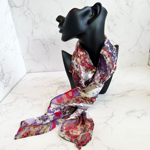 Escada 100% Silk Sheer Scarf - Picture 1 of 8